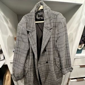 Big and tall Men’s stylish houndstooth Overcoat